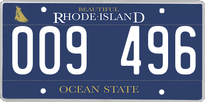 RI license plate 009496