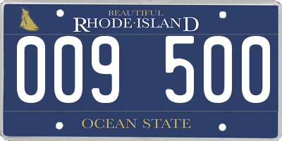 RI license plate 009500