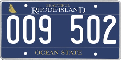 RI license plate 009502