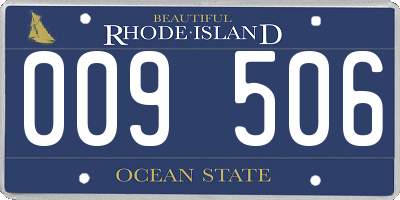 RI license plate 009506