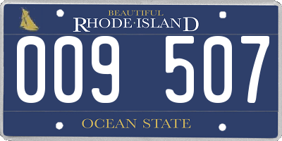 RI license plate 009507