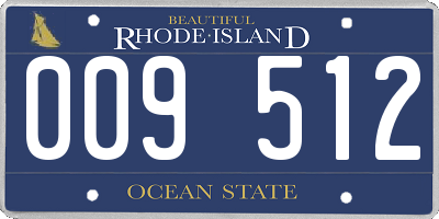 RI license plate 009512