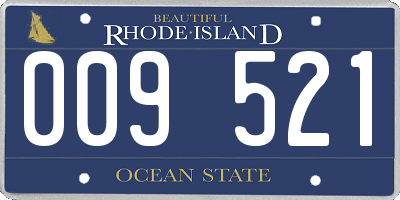 RI license plate 009521