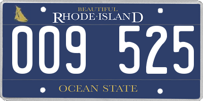 RI license plate 009525
