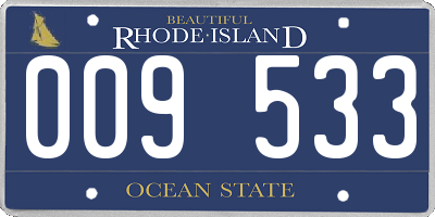 RI license plate 009533