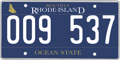 RI license plate 009537