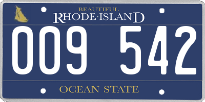 RI license plate 009542