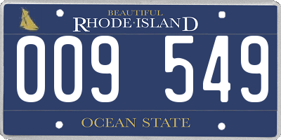 RI license plate 009549