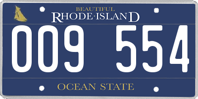 RI license plate 009554