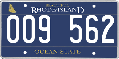 RI license plate 009562