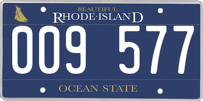 RI license plate 009577