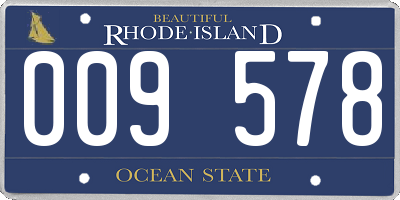 RI license plate 009578