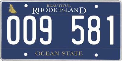 RI license plate 009581