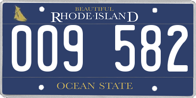 RI license plate 009582