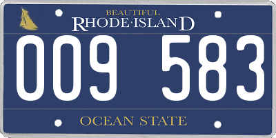 RI license plate 009583