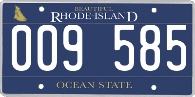 RI license plate 009585