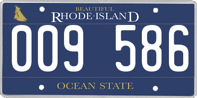 RI license plate 009586