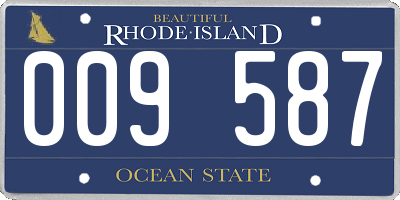 RI license plate 009587