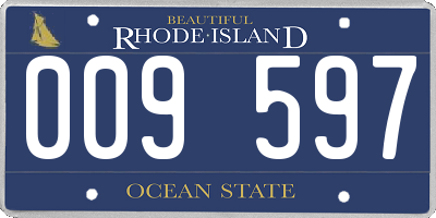 RI license plate 009597