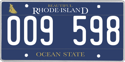 RI license plate 009598