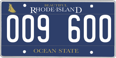 RI license plate 009600