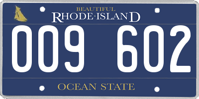 RI license plate 009602