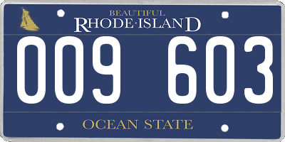 RI license plate 009603