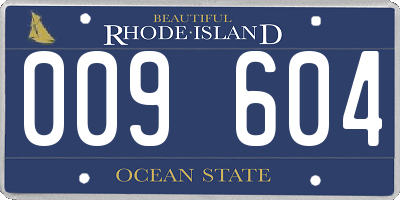 RI license plate 009604