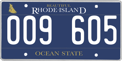 RI license plate 009605