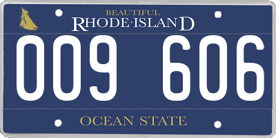 RI license plate 009606