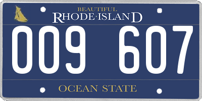 RI license plate 009607