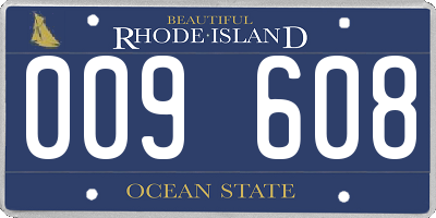 RI license plate 009608