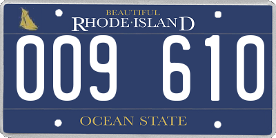 RI license plate 009610