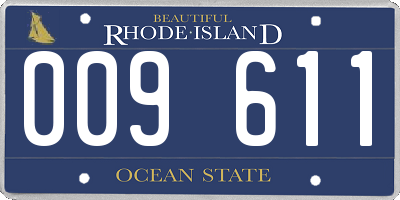 RI license plate 009611