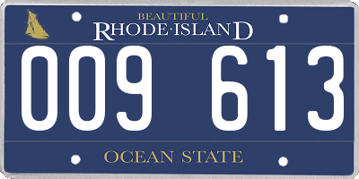 RI license plate 009613