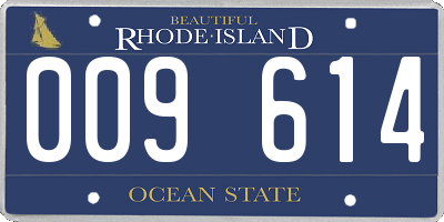 RI license plate 009614