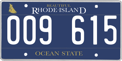 RI license plate 009615