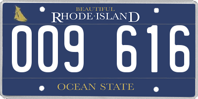 RI license plate 009616