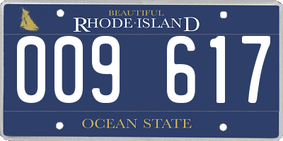 RI license plate 009617