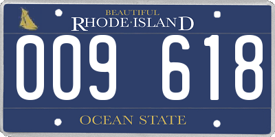 RI license plate 009618