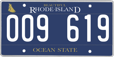 RI license plate 009619