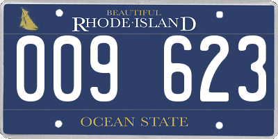 RI license plate 009623