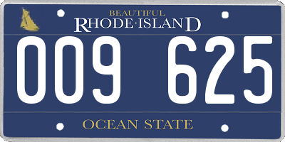 RI license plate 009625