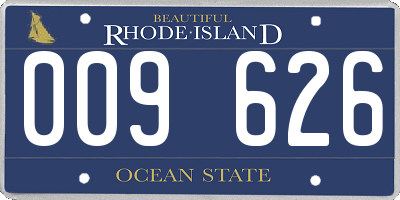 RI license plate 009626