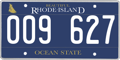 RI license plate 009627