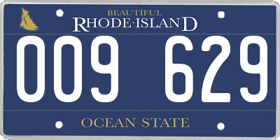 RI license plate 009629