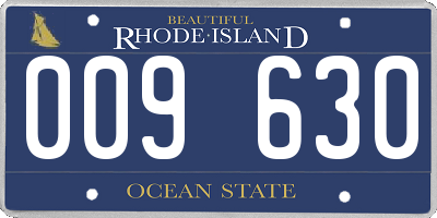 RI license plate 009630