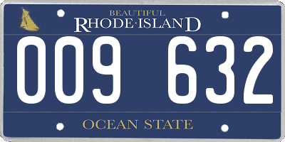 RI license plate 009632