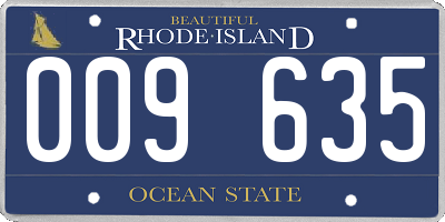 RI license plate 009635