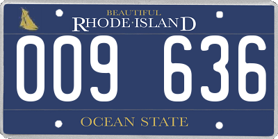 RI license plate 009636